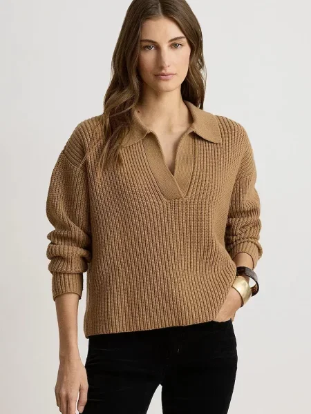 Lauren Ralph Lauren pulover za žene s vunom smeđa