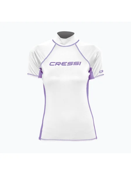 Tricou de înot pentru femei Cressi Rash Guard S/SL și violet alb