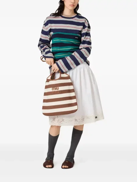 Tricou Miu Miu lung gri