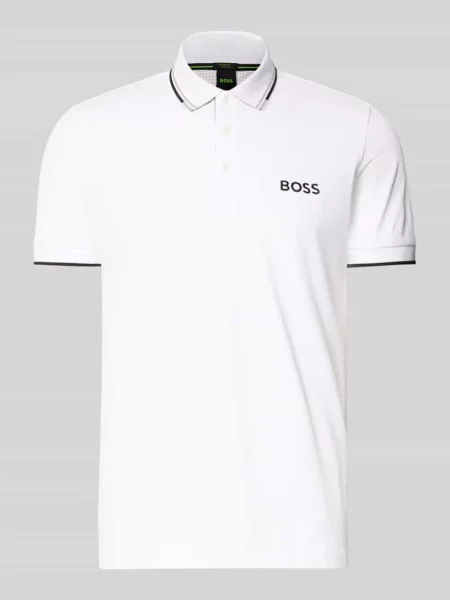 BOSS Green polo z aplikacją biały