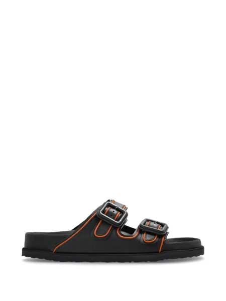 Papuci Birkenstock 1774 din piele cu cataramă negru