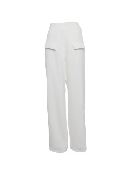 Spodnie Odd Muse z wysoką talią z krepy białe