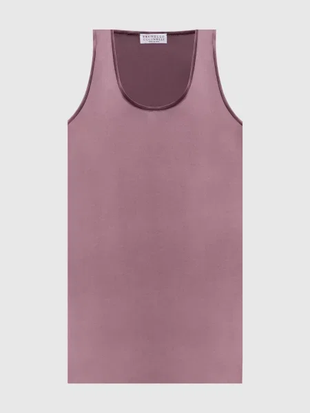 Шелковый топ Brunello Cucinelli фиолетовый