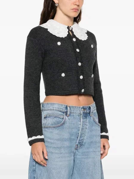 Cardigan Self-portrait din dantelă gri
