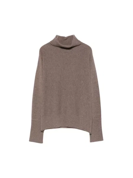 Sweter z golfem D.exterior brązowy