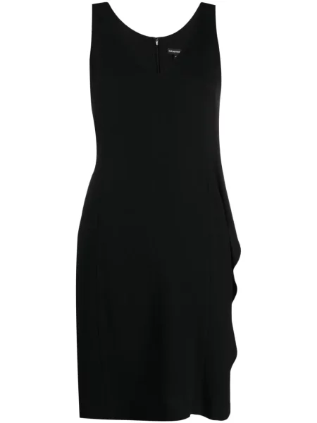 Rochie fără mâneci Emporio Armani fără mâneci cu decolteu în V de costum negru