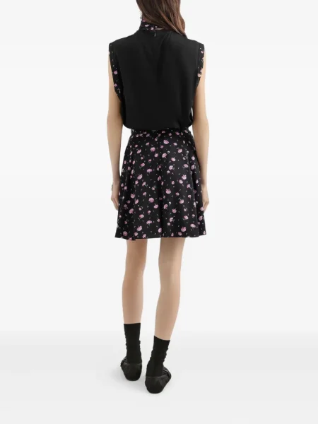 Fusta mini Dolce & Gabbana cu model floral cu imagine negru