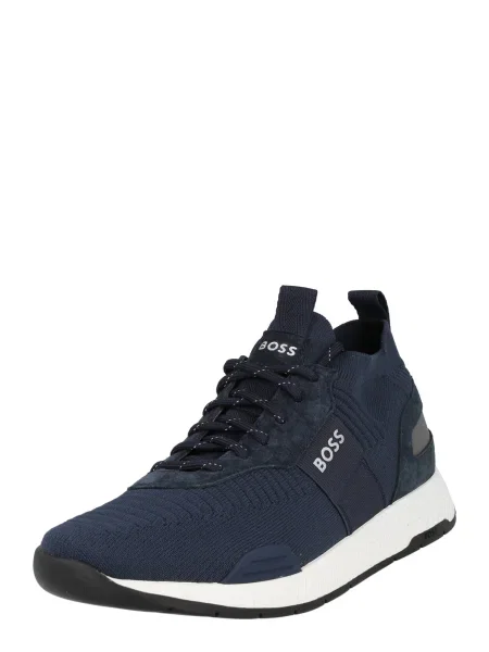 BOSS Black Nízke tenisky Titanium tmavomodrá / sivá čierna