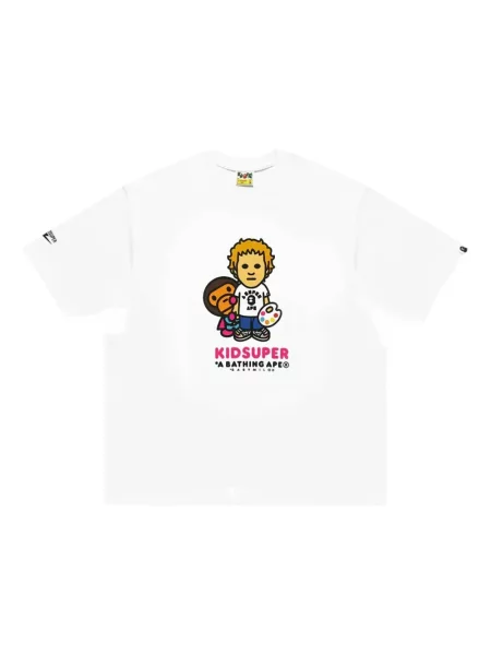 Tricou A Bathing Ape® cu imagine alb