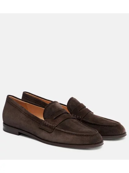 Pantofi loafer Gianvito Rossi din piele de căprioară maro