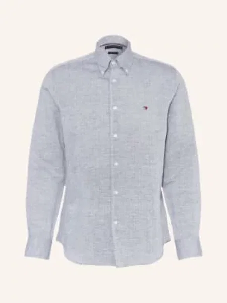 Tommy Hilfiger Koszula Regular Fit Z Lnu blau biała