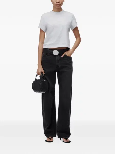 Scurt tricou Alexander Wang cu imagine gri