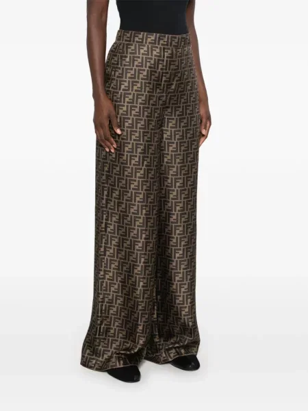 Pantaloni palazzo Fendi maro