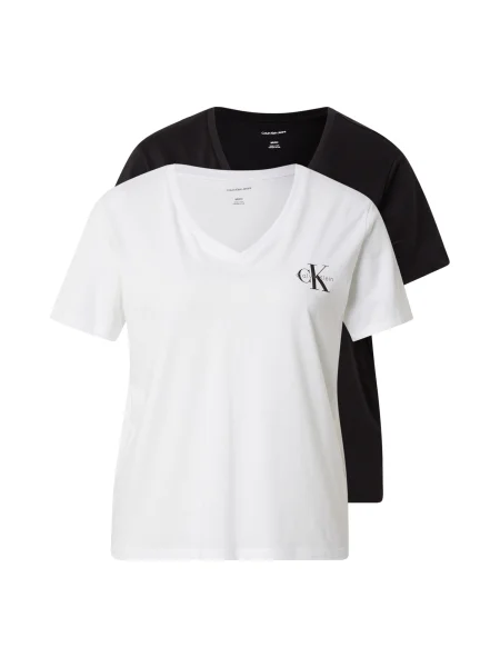 Calvin Klein Jeans Tricou negru / murdar alb