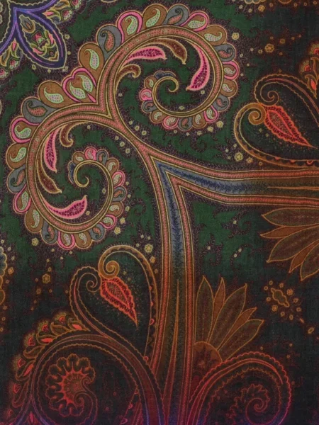 Fular Etro cu imagine cu model paisley negru
