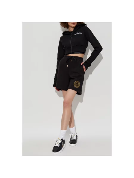 Versace Jeans Couture bluza z kapturem z aplikacją czarny