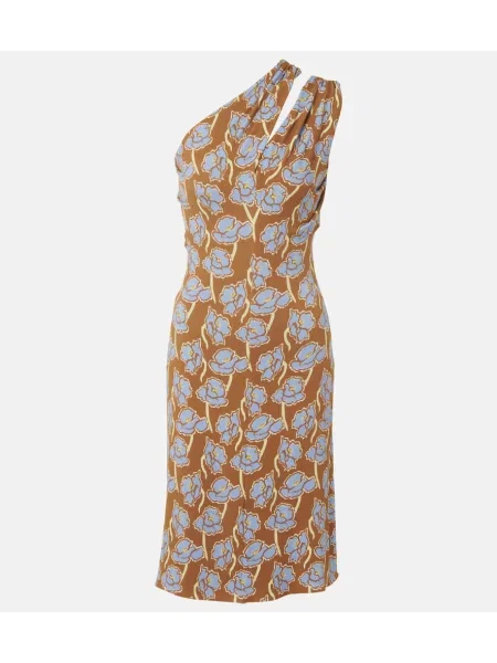 Sukienka midi Versace z nadrukiem z dżerseju do kolan