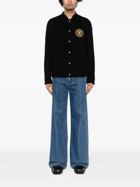 Siuvinėta vilnonė bomber striukė Roberto Cavalli juoda