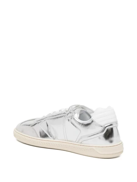 Sneakers Versace με κορδόνια με δαντέλα ασημί