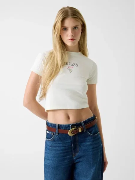 Guess Jeans Marškinėliai smėlio