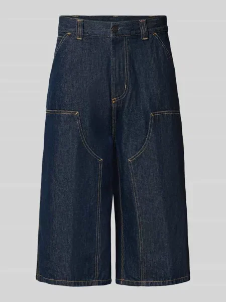 Jeansy-bermudy z czystej bawełny model Double' Carhartt Work In Progress granatowe