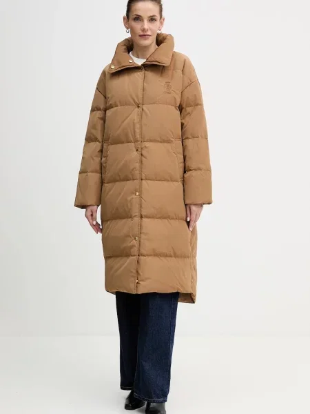 Tommy Hilfiger kurtka puchowa zimowa brązowy