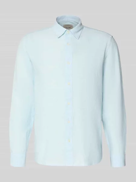 Koszula casualowa o kroju slim fit z mieszanki bawełny i lnu model CAIDENLS SOLID' Only & Sons niebieska