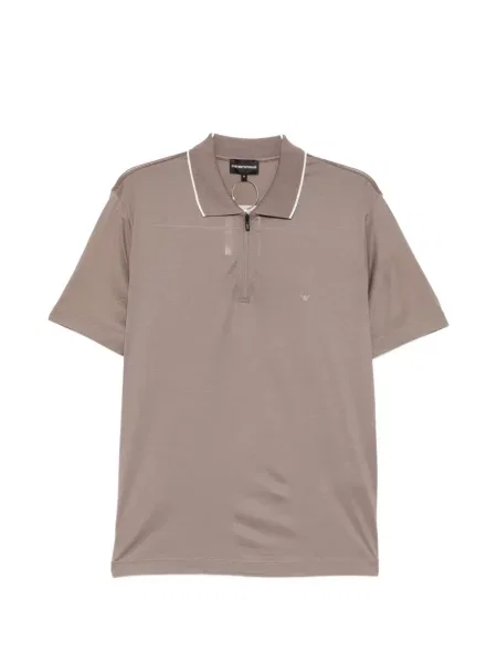 Tricou polo Emporio Armani cu autograf maro