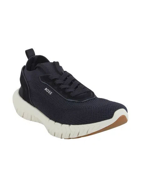Sneakersy Boss skórzane niebieskie