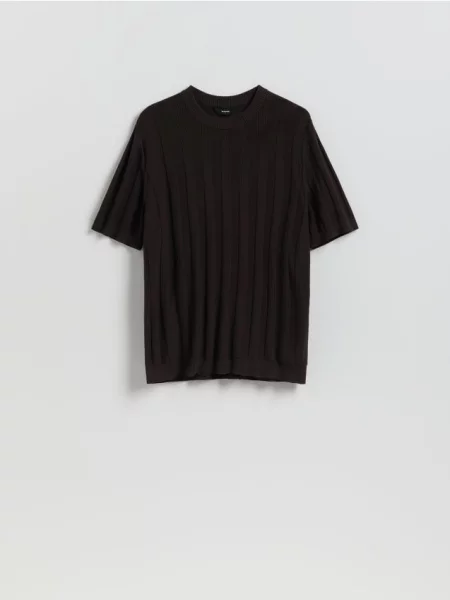 Reserved Pulover cu mâneci scurte maro-închis maro