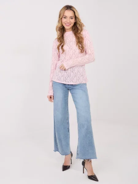 Bluză Italy Moda din dantelă roz