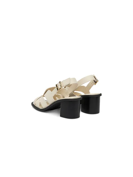 Sandále Tommy Hilfiger Cross Blocked Heel Sandal biela