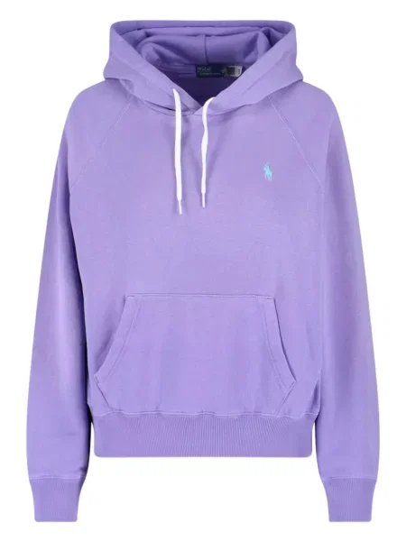 Кашмирен суичър с качулка Polo Ralph Lauren синьо