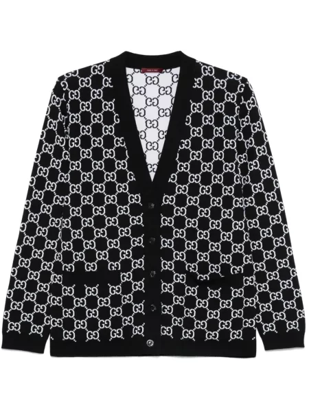 Reversibil cardigan Gucci din jacard negru