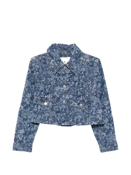 Geacă Ganni cu model floral albastru