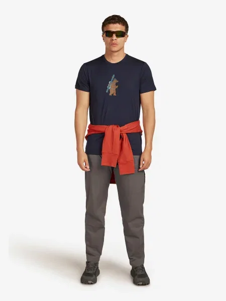 ICEBREAKER Tricou funcțional Tech Lite bleumarin portocaliu