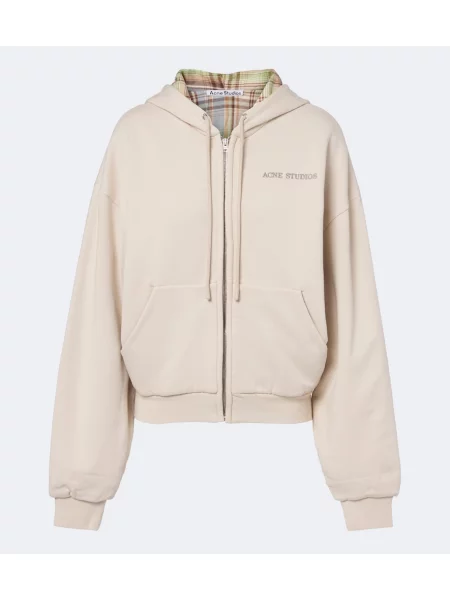 Hanorac cu glugă Acne Studios din jerseu bej