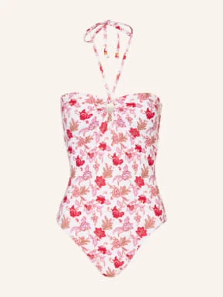 Seafolly Plavky Bandeau Summer Chintz režná / světle / růžová fialová