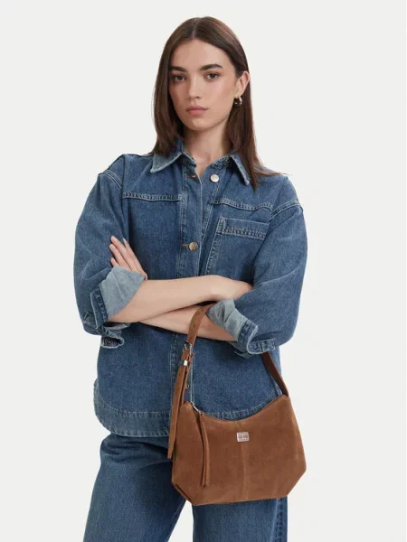 Torbica Tommy Jeans Tjw Slouchy Suede Shoulder Bag smeđa
