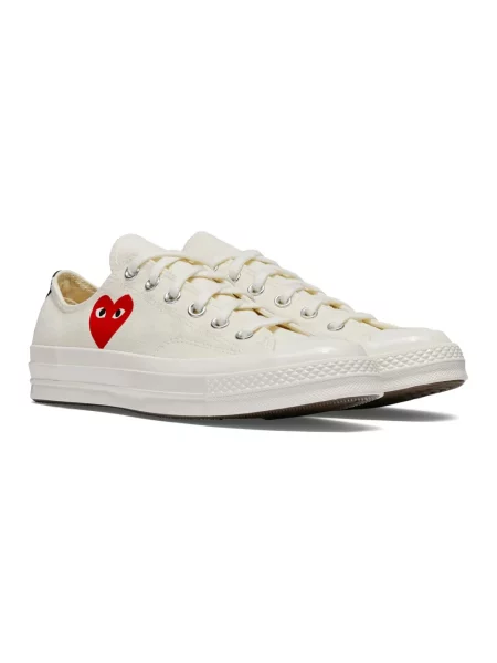 Sneakers Converse x Comme des Garçons PLAY Chuck 70 OX Milk/ Black/ Red EUR białe