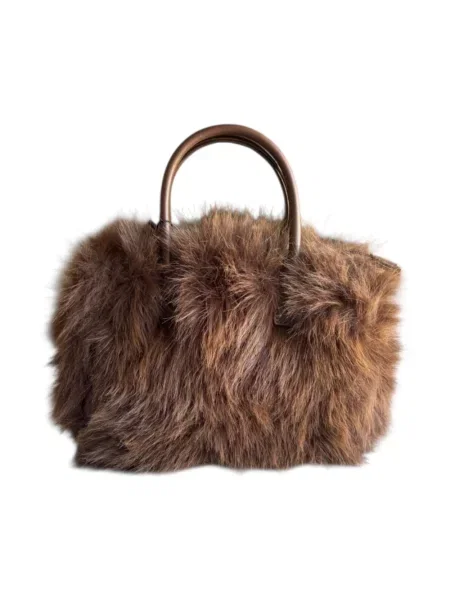Sztuczne futro torebka M*brc brązowa