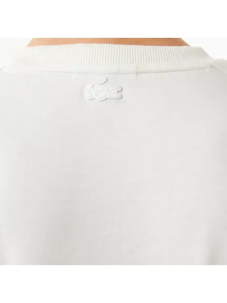 Lacoste T-Shirt Z Okrągłym Dekoltem Z Nadrukiem Loose Fit biały