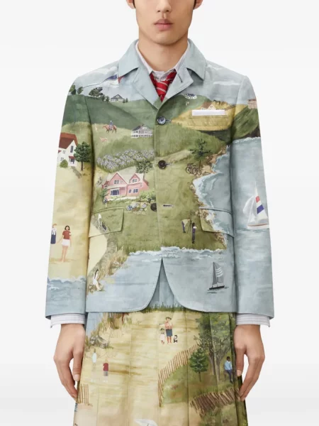 Geacă Thom Browne albastru