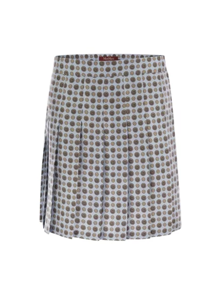 Spódnica plisowana Max Mara do kolan niebieska
