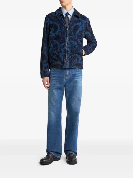 Geacă Etro cu imagine cu model paisley albastru