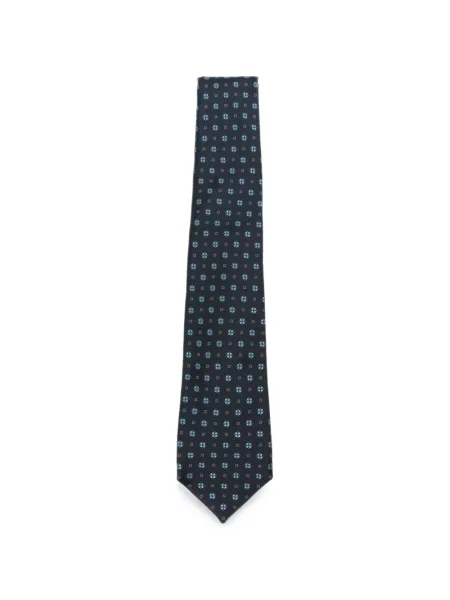 Cravată Kiton cu model floral albastru