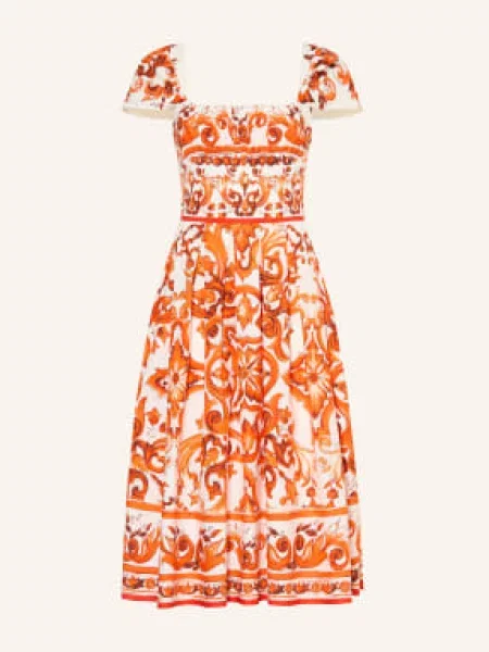 Dolce & Gabbana Sukienka orange biała