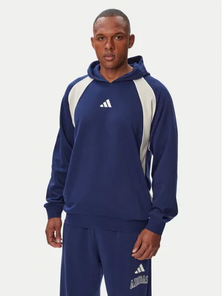 Adidas Pulóver Seasonal Essentials Colorblock Sötétkék