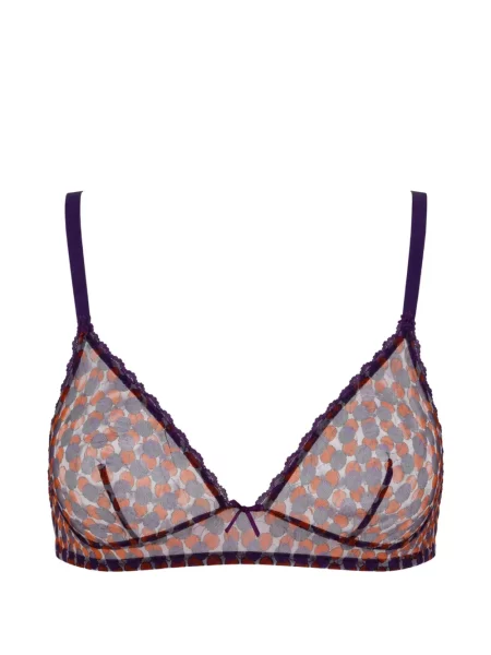 Sutien Laura Urbinati cu imagine din tul cu imprimeu geometric violet
