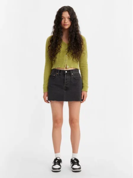 Дънкова пола Levi's къс модел със стандартна кройка черно